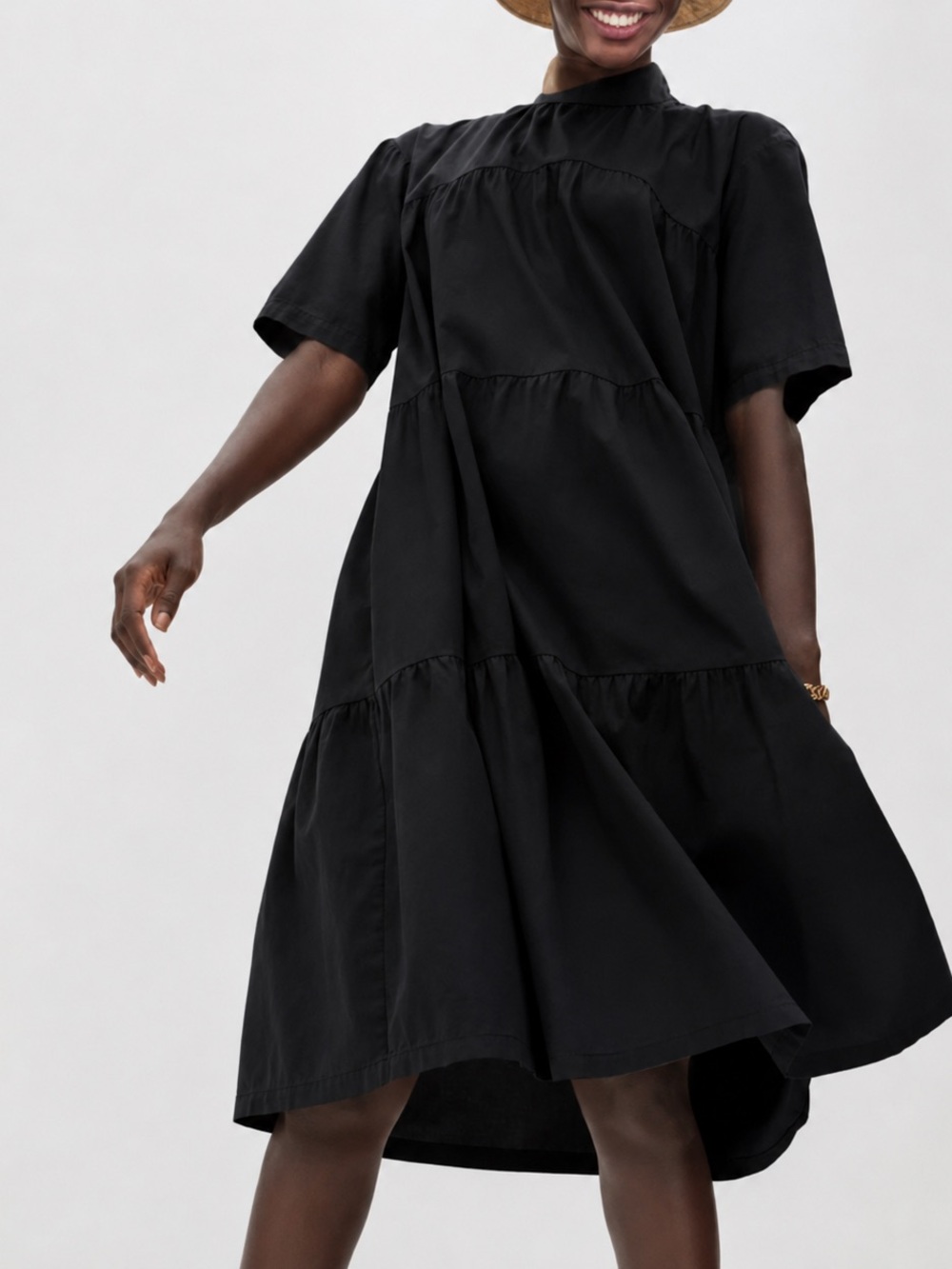 Everlane Tiered Dress Black size xxs